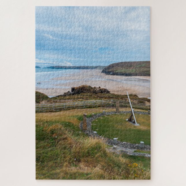 Perranporth Beach und Millennium Sundial Puzzle (Vertikal)