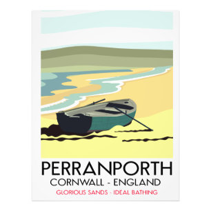 Perranporth Cornwall Seaside Reiseplakat. Fotodruck