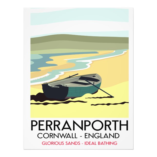 Perranporth Cornwall Seaside Reiseplakat. Fotodruck (Vorne)