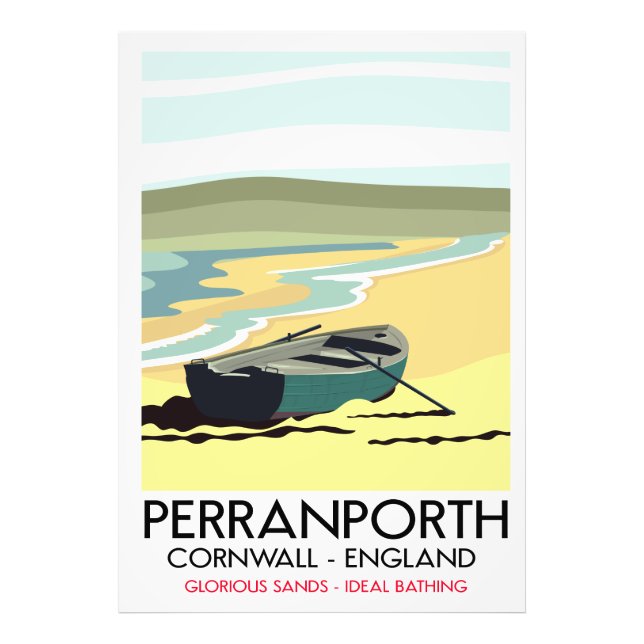 Perranporth Cornwall Seaside Reiseplakat. Fotodruck (Vorne)