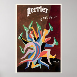 Perrier Retro Vintage Essen und Trinken Poster