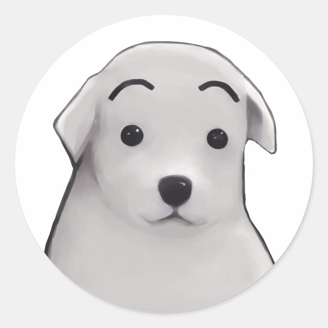 Perrito sorprendido  runder aufkleber (Vorderseite)