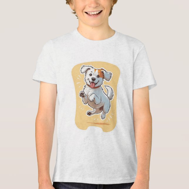 Perro Feliz Tri-Blend Shirt (Vorderseite)