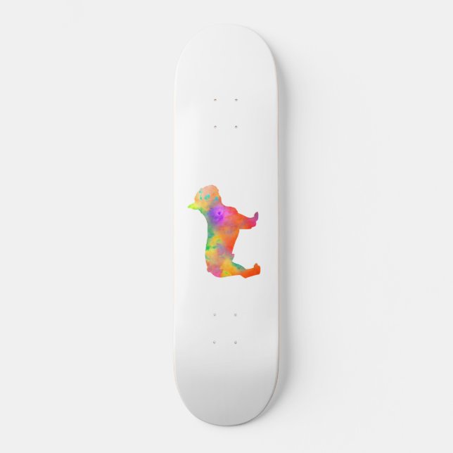 Perro French Bulldog Silueta Skateboard (Vorderseite)
