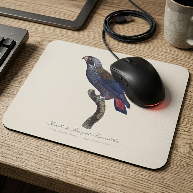 Perroquet a Camail bleu / Dusky Papagei Mousepad (Dusky Parrot or Dusky Pionus, Pionus fuscus. Mouse Pad)