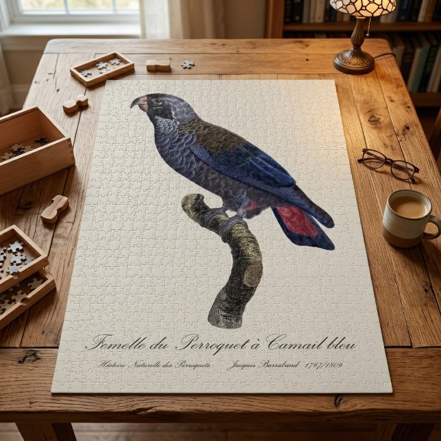 Perroquet a Camail bleu / Dusky Papagei Puzzle (Dusky Parrot or Dusky Pionus, Pionus fuscus. Jigsaw Puzzle)