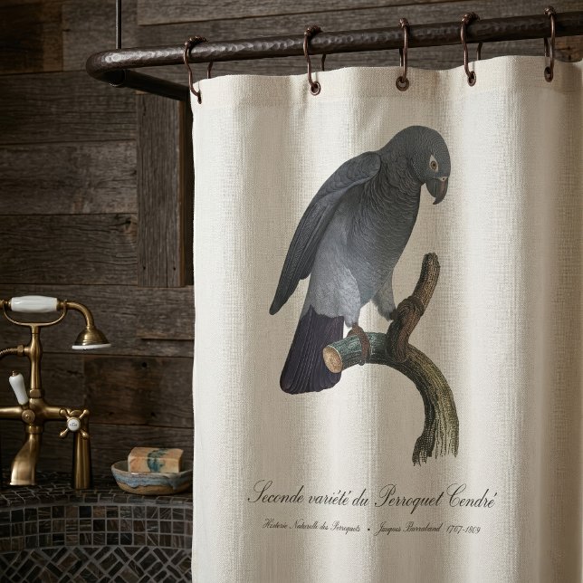Perroquet Cendre/Timneh-Papagei Duschvorhang (Timneh African Grey Parrot, Psittacus Timneh. Shower Curtain)