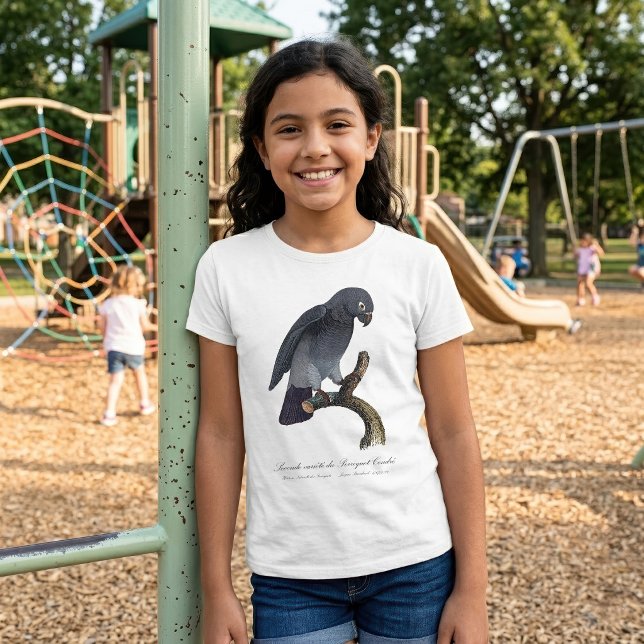 Perroquet Cendre/Timneh-Papagei T-Shirt (Timneh African Grey Parrot, Psittacus Timneh. Girl Basic White T-Shirt)