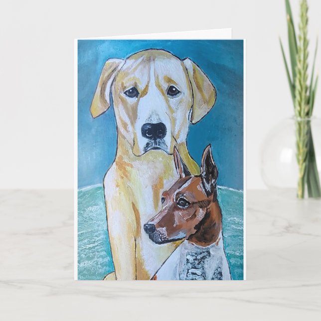 Perros en la Playa Malerei von Alfred Fox Karte (Vorderseite)