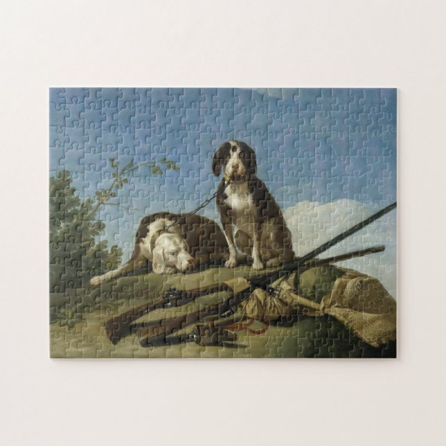 Perros en traílla puzzle (Horizontal)