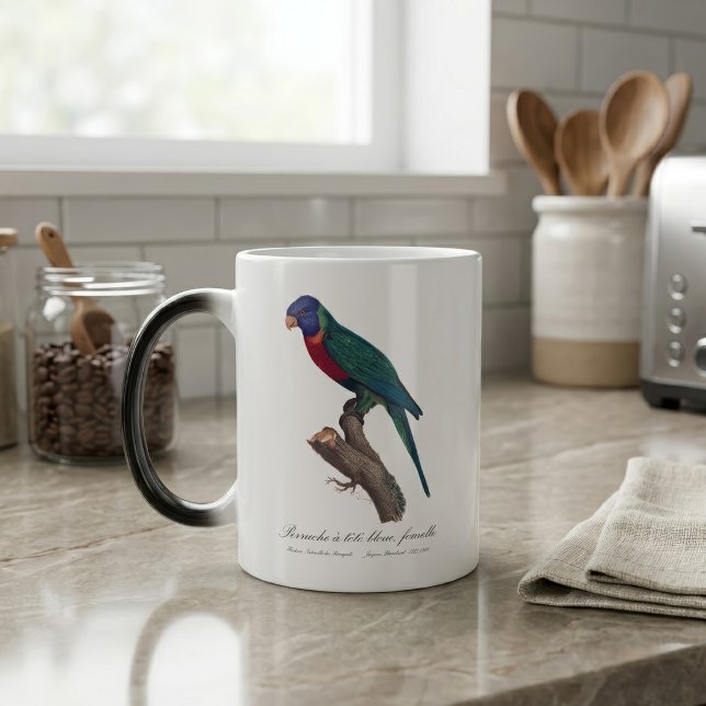 Perruche a tete bleue, femelle / Rainbow lorikeet, Verwandlungstasse (Perruche a tete bleue, femelle / Rainbow lorikeet, female. Color Morph Mug)