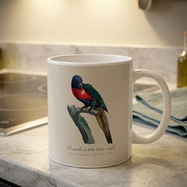 Perruche a tete bleue / Rainbow lorikee Kaffeetasse (Rainbow Lorikeet Male, Trichoglossus Moluccanus. Coffee Mug)