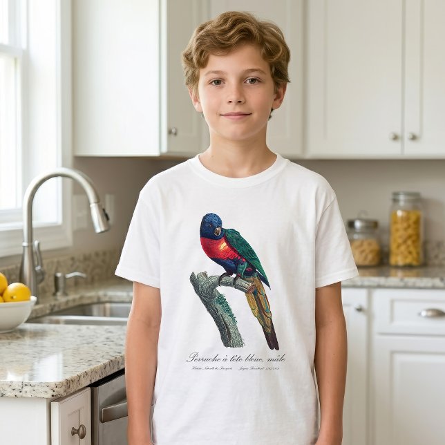 Perruche a tete bleue / Rainbow lorikee T-Shirt (Rainbow Lorikeet Male, Trichoglossus Moluccanus. Boy Basic White T-Shirt)