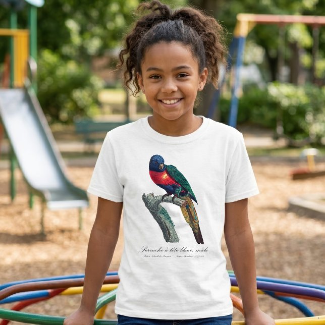 Perruche a tete bleue / Rainbow lorikee T-Shirt (Rainbow Lorikeet Male, Trichoglossus Moluccanus. Girl Basic White T-Shirt)