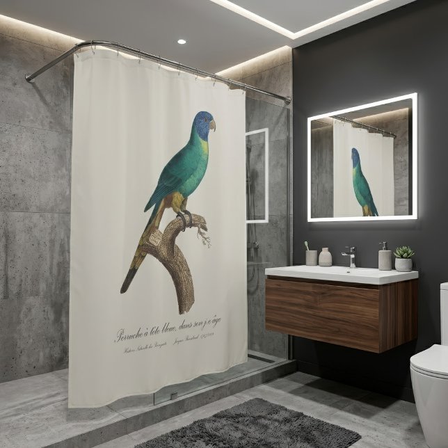 Perruche a tete bleue / Rainbow lorikeet, juvenil Duschvorhang (Perruche a tete bleue / Rainbow lorikeet, juvenile. Shower Curtain)