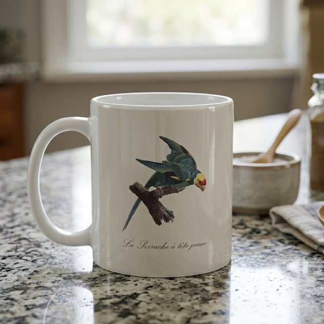 Perruche a Tete Jaune / Carolina parakeet Kaffeetasse (Carolina parakeet, Conuropsis carolinensis. Coffee Mug)