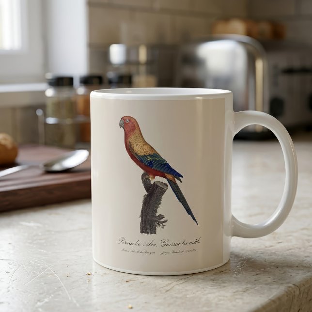 Perruche Ara, Guarouba / Sonnenparaket Kaffeetasse (Sun Parakeet Male, Aratinga Solstitialis. Coffee Mug)