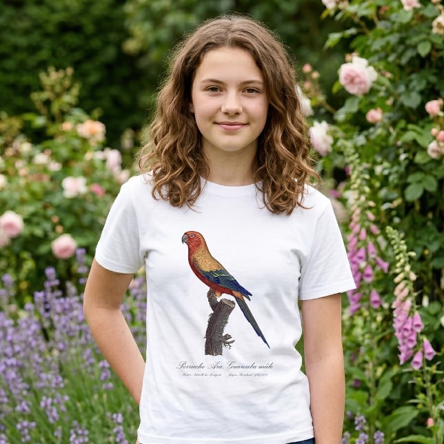 Perruche Ara, Guarouba / Sonnenparaket T-Shirt (Sun Parakeet Male, Aratinga Solstitialis. Girl Basic White T-Shirt )