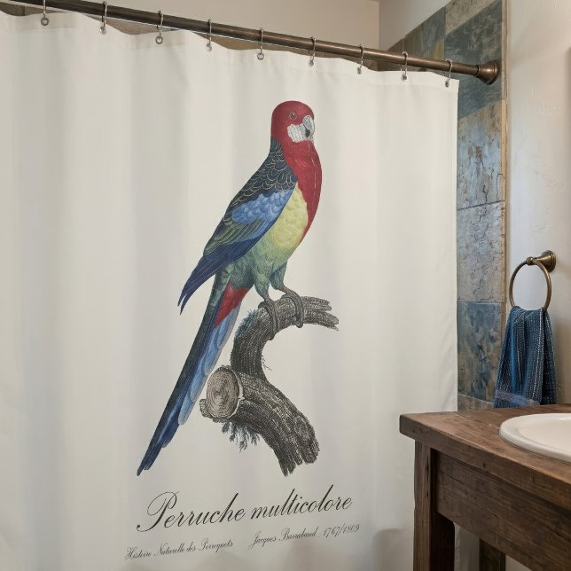 Perruche omnicolore / Eastern rosella Duschvorhang (Eastern rosella or Platycercus eximius parakeet. Shower Curtain)