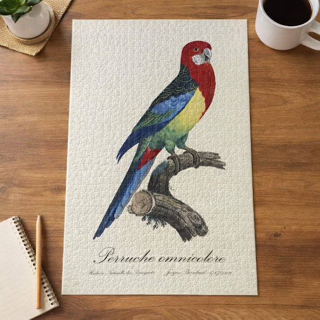 Perruche omnicolore / Eastern rosella Puzzle (Eastern rosella or Platycercus eximius parakeet. Jigsaw Puzzle)