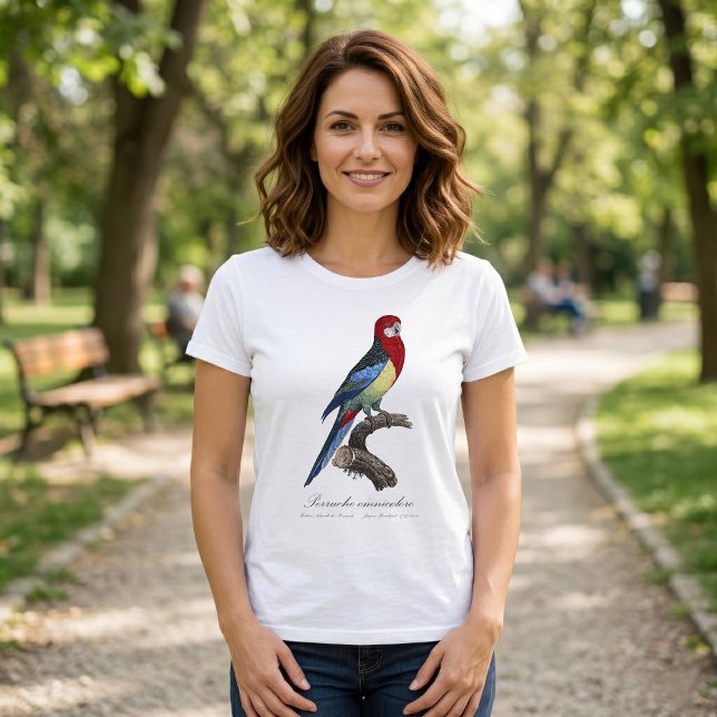 Perruche omnicolore / Eastern rosella T-Shirt (Eastern rosella or Platycercus eximius parakeet. Women Basic White T-Shirt)