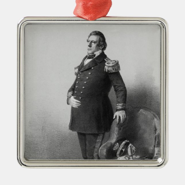Perry Flottenadmiral-Matthews Calbraith Silbernes Ornament (Vorne)