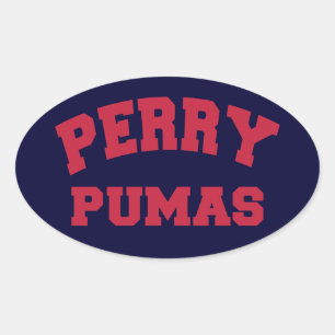 Perry Pumas Ovaler Aufkleber