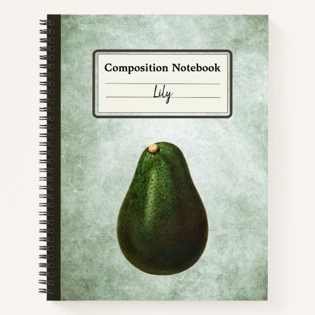 Persea Avocado Illustration Personalisiert Comp Notizbuch (Vorderseite)