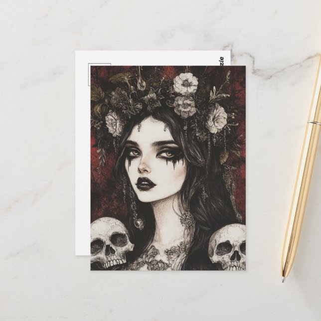 Persephone Goth Postkarte (Vorderseite/Rückseite Beispiel)