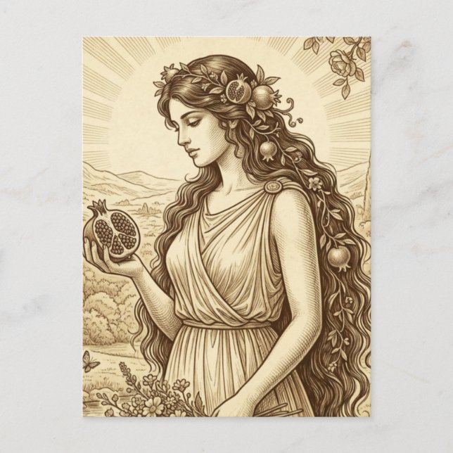Persephone Griechische Göttin Postkarte (Vorderseite)