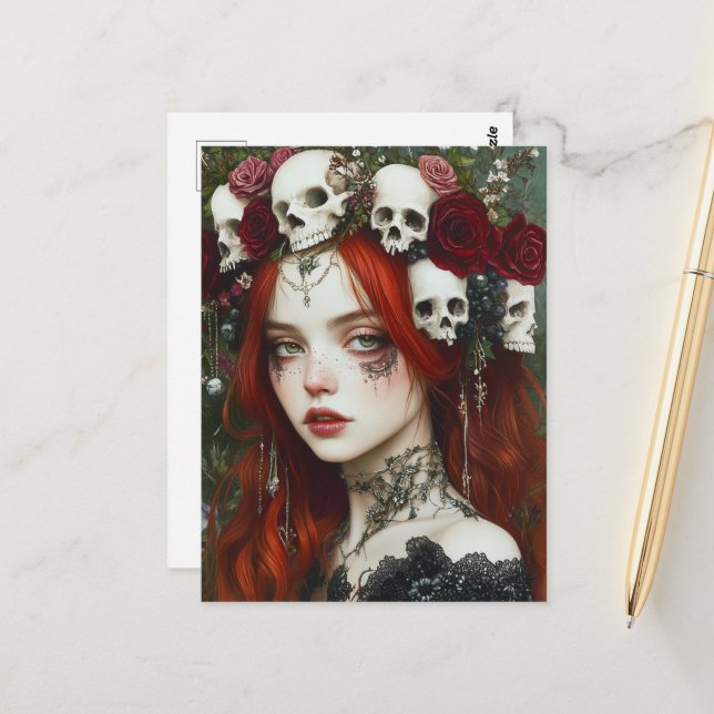 Persephone Red Hair Postkarte (Vorderseite/Rückseite Beispiel)