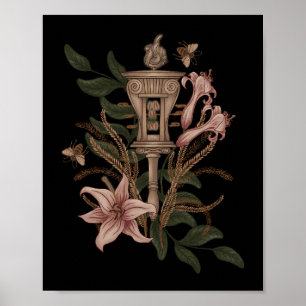 Persephone Sistrum auf dem Feld der Lilien und Mai Poster