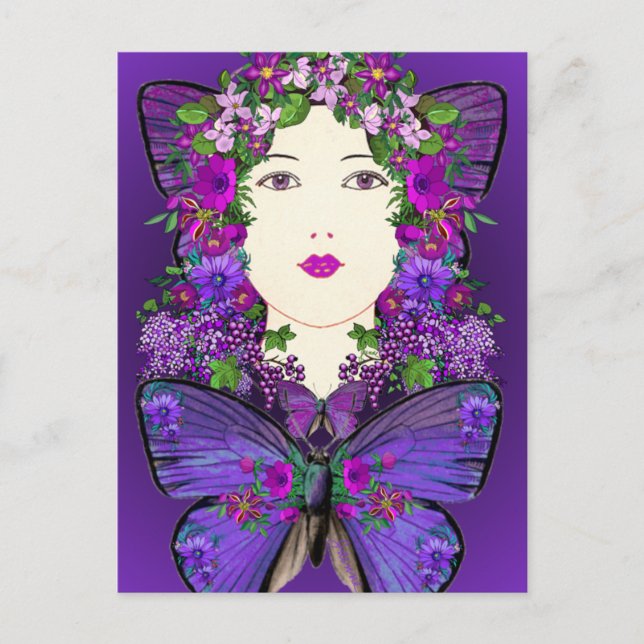 Persephone und Butterfly Postcard Postkarte (Vorderseite)