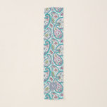 Perser Boteh Paisley Muster-Monogramm-langer Schal<br><div class="desc">Schönes Perser Boteh Paisley Muster auf kundengerechtes langes längliches Rechteck-Chiffon- Schal (10" x 45") mit Monogramm auf grauer runder Form. Zusammenpassendes Gepäck,  Gepäckumbau,  Passhalter,  steckt Zeitschrift,  gewundenes Notizbuch,  Schlüsselanhänger und mehr… ein Vergessen Sie nicht die ganze Sammlung der Vintagen Blumenmuster mit Monogramm.</div>