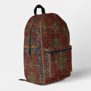 Perser Teppich Rot Blau Klassisch Bedruckter Rucksack