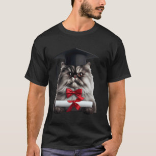 Perserkatze Abschlussfeier Mütze Absolvent Diplom T-Shirt