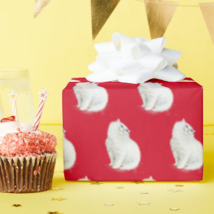 Perserkatze auf Rot Geschenkpapier