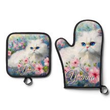 Perserkatze Blaue Augen in rosa Blumen Personalisi