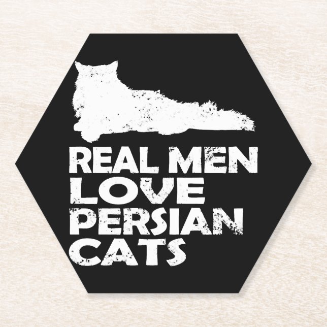 Perserkatze - echte Männer lieben Perserkatzen Untersetzer (Vorderseite)
