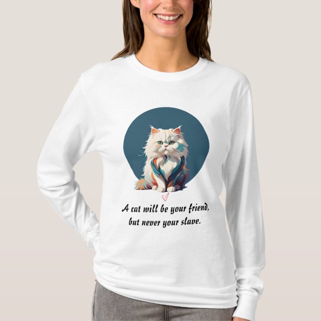 Perserkatze Farbenfrohe Plakate Malerische Abstrak T-Shirt (Vorderseite)