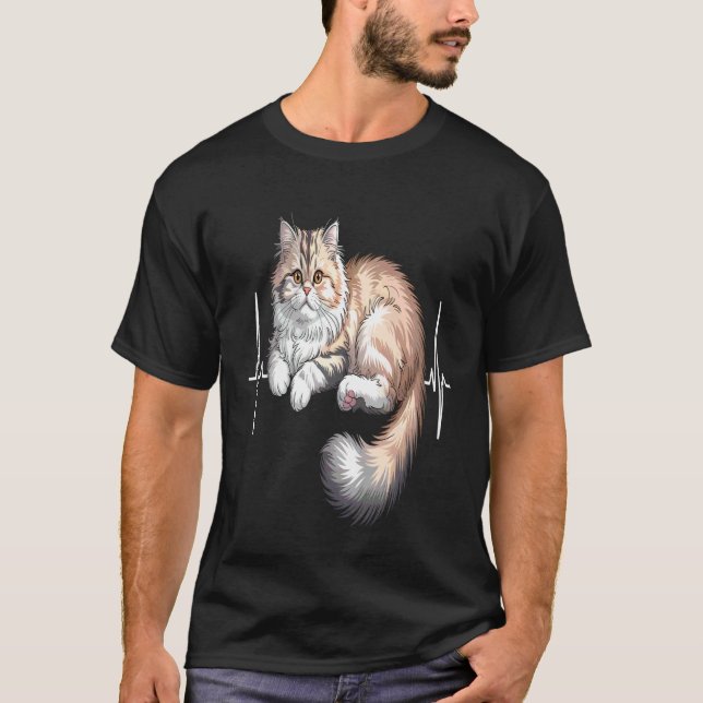 Perserkatze Herzschlag T-Shirt (Vorderseite)