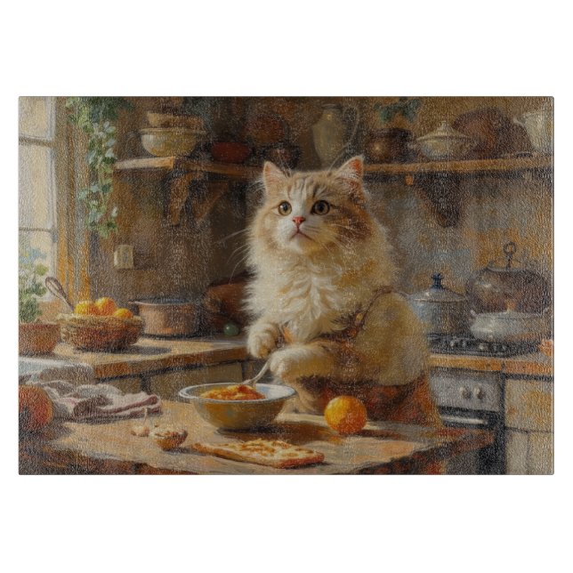 Perserkatze kocht in der Küche Schneidebrett (Vorderseite)