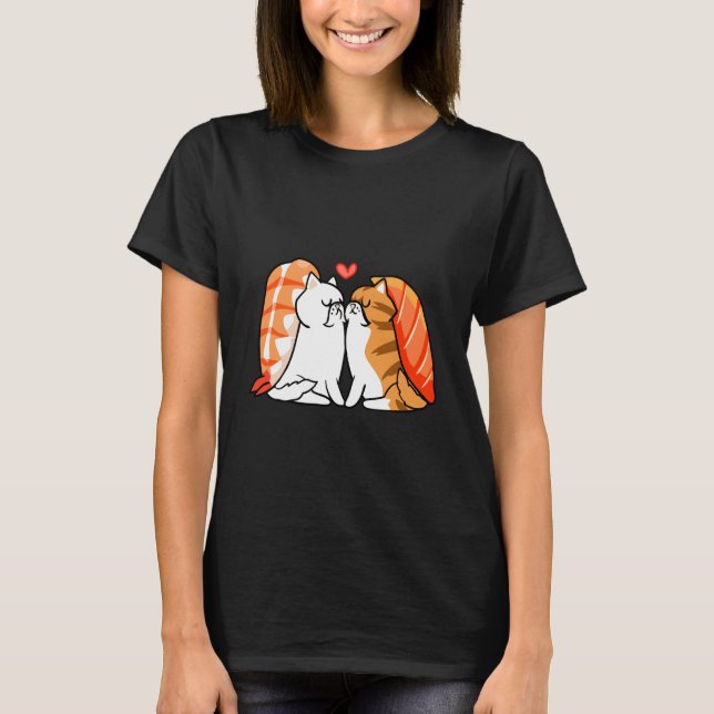 Perserkatze Kuss Sushi T-Shirt (Vorderseite)