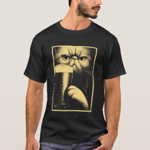 Perserkatze mit Bier trinkendem Humor St Patricks  T-Shirt