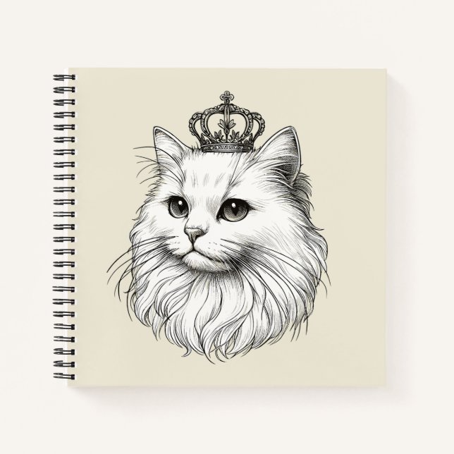 Perserkatze mit Krone  Notizbuch (Vorderseite)