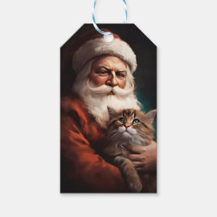 Perserkatze mit Santa Claus Festive Weihnachten Geschenkanhänger