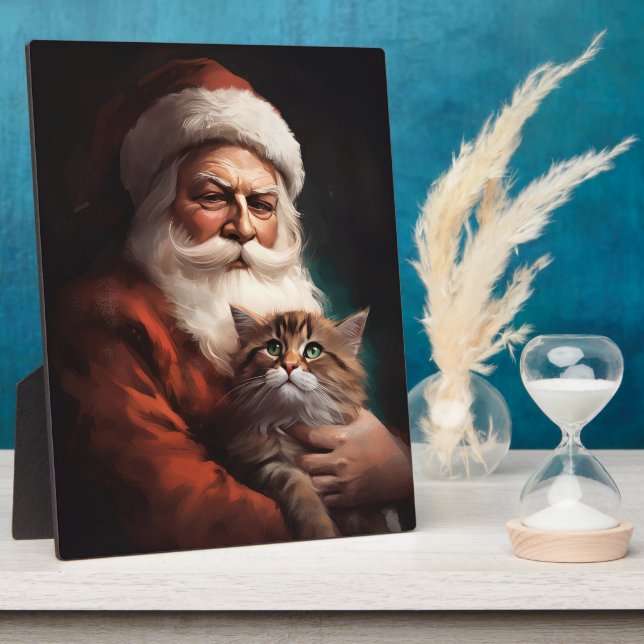 Perserkatze mit Weihnachtsfeiertag Fotoplatte (Seite)