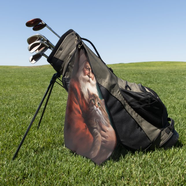 Perserkatze mit Weihnachtsfeiertag Golfhandtuch (Gras)