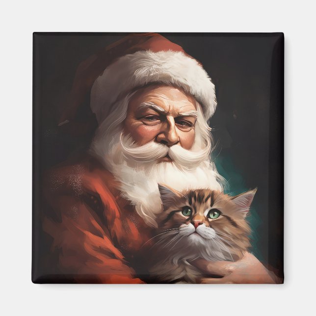 Perserkatze mit Weihnachtsfeiertag Magnet (Vorne)