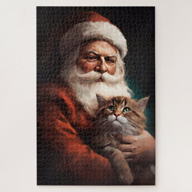 Perserkatze mit Weihnachtsfeiertag Puzzle (Vertikal)